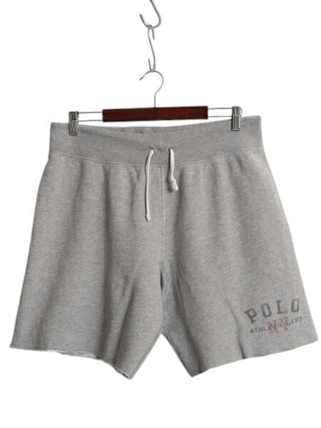 ポロ ラルフローレン スウェット ショートパンツ メンズ M ヴィンテージ 加工 ショーツ トレーナー 裏起毛 短パン 染込み プリント グレー