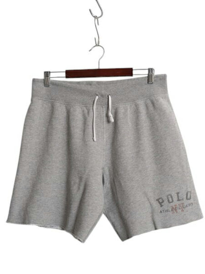 ポロ ラルフローレン スウェット ショートパンツ メンズ M ヴィンテージ 加工 ショーツ トレーナー 裏起毛 短パン 染込み プリント グレー