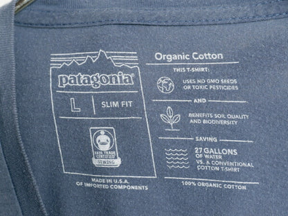 18年製 USA製 パタゴニア フィッツロイ ベア プリント 半袖 Tシャツ メンズ L Patagonia アウトドア グラフィック スリムフィット イラスト