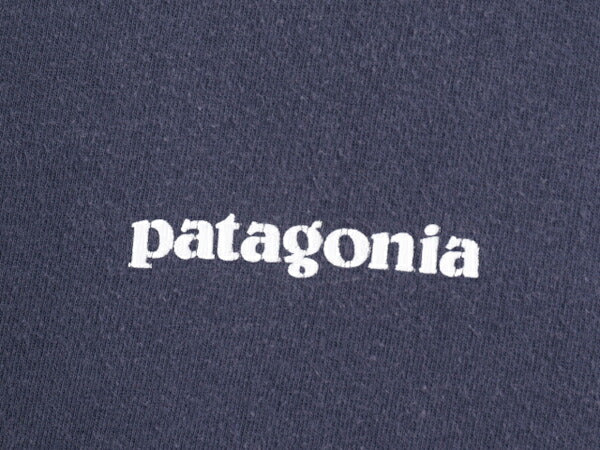 17年製 パタゴニア 両面 プリント 半袖 Tシャツ メンズ L / 古着 Patagonia アウトドア P-6 バックプリント ボックスロゴ クルーネック 紺