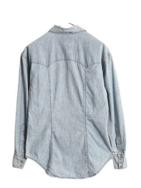 80s ポロカントリー ラルフローレン 長袖 シャンブレー ウエスタン シャツ レディース S メンズ XS ヴィンテージ 長袖シャツ 100% コットン
