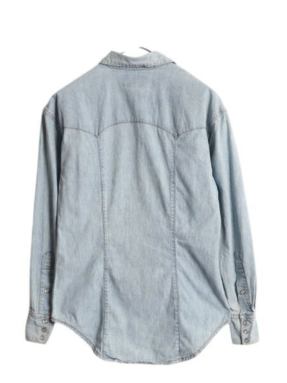 80s ポロカントリー ラルフローレン 長袖 シャンブレー ウエスタン シャツ レディース S メンズ XS ヴィンテージ 長袖シャツ 100% コットン