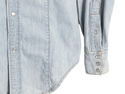 80s ポロカントリー ラルフローレン 長袖 シャンブレー ウエスタン シャツ レディース S メンズ XS ヴィンテージ 長袖シャツ 100% コットン