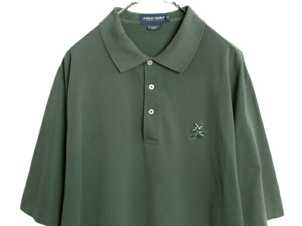 90s 高級 ペルー製 ピマコットン ポロ ゴルフ ラルフローレン 鹿の子 半袖 ポロシャツ メンズ XL / 90年代 オールド POLO GOLF 半袖シャツ