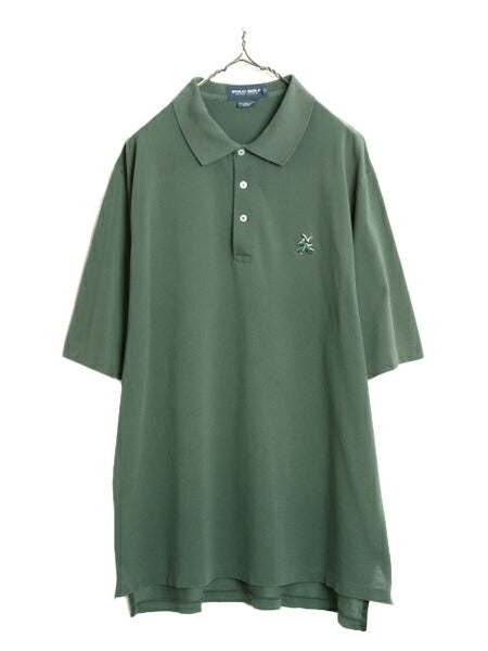 90s 高級 ペルー製 ピマコットン ポロ ゴルフ ラルフローレン 鹿の子 半袖 ポロシャツ メンズ XL / 90年代 オールド POLO GOLF 半袖シャツ