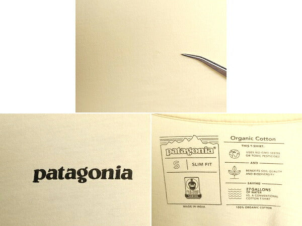 19年製 パタゴニア 両面 プリント 半袖 Tシャツ メンズ S 古着 Patagonia P6 ボックスロゴ バックプリント オーガニック コットン SLIM FIT