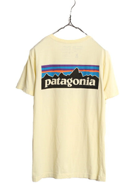 19年製 パタゴニア 両面 プリント 半袖 Tシャツ メンズ S 古着 Patagonia P6 ボックスロゴ バックプリント オーガニック コットン SLIM FIT