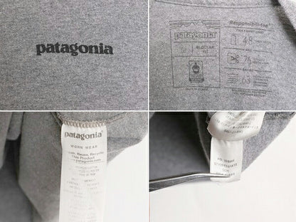 19年製 パタゴニア 両面 プリント 半袖 Tシャツ メンズ L / 古着 Patagonia アウトドア P-6 バックプリント ボックスロゴ クルーネック 灰