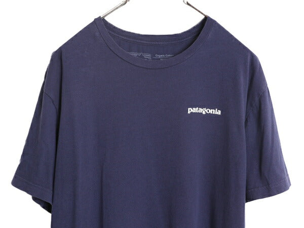 19年製 パタゴニア 両面 プリント 半袖 Tシャツ メンズ L / Patagonia アウトドア P6 スリムフィット バックプリント オーガニックコットン