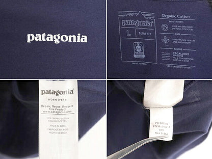 19年製 パタゴニア 両面 プリント 半袖 Tシャツ メンズ L / Patagonia アウトドア P6 スリムフィット バックプリント オーガニックコットン