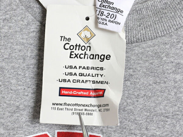 デッドストック 90s USA製 2段 カレッジ プリント 半袖 Tシャツ キッズ XL メンズ M 程/ オールド シングルステッチ ヘビーウェイト グレー