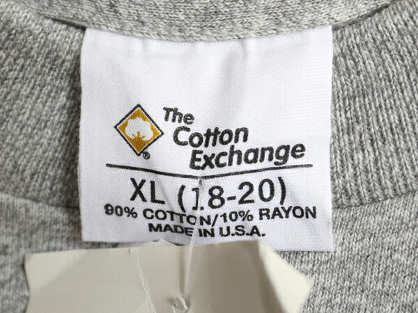 デッドストック 90s USA製 2段 カレッジ プリント 半袖 Tシャツ キッズ XL メンズ M 程/ オールド シングルステッチ ヘビーウェイト グレー