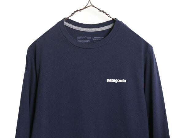 21年製 パタゴニア 両面 プリント 長袖 Tシャツ メンズ XS / 古着 Patagonia アウトドア ロンT ロングスリーブ ロゴT P6 バックプリント 紺
