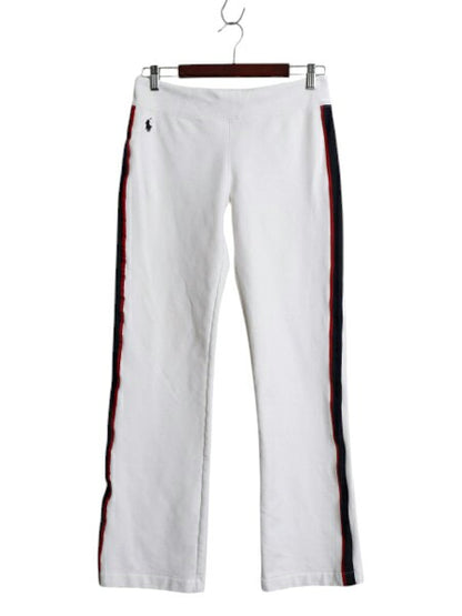 00s ラルフローレン ジャージ パンツ レディース S / オールド ポロ イージーパンツ ストレッチ トレーニング シンプル トラックパンツ 白