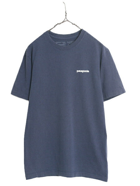 18年製 パタゴニア 両面 プリント 半袖 Tシャツ メンズ S / 古着 Patagonia アウトドア フィッツロイ P6 ボックスロゴ バックプリント 紺