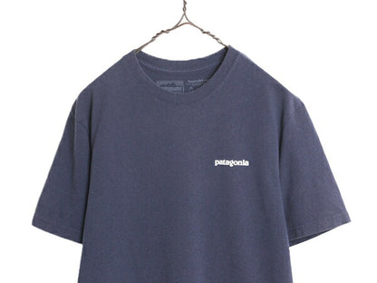18年製 パタゴニア 両面 プリント 半袖 Tシャツ メンズ S / 古着 Patagonia アウトドア フィッツロイ P6 ボックスロゴ バックプリント 紺