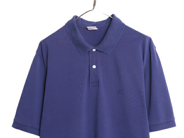 ブルックスブラザーズ 鹿の子 半袖 ポロシャツ メンズ XL Brooks Brothers 半袖シャツ ワンポイント オリジナル フィット 大きいサイズ 紺