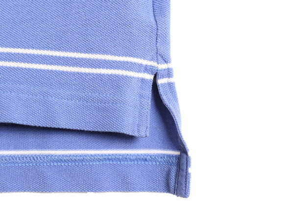 ブルックスブラザーズ ボーダー 鹿の子 半袖 ポロシャツ メンズ M Brooks Brothers 346 半袖シャツ ワンポイント 青 白 コットン 2トーン