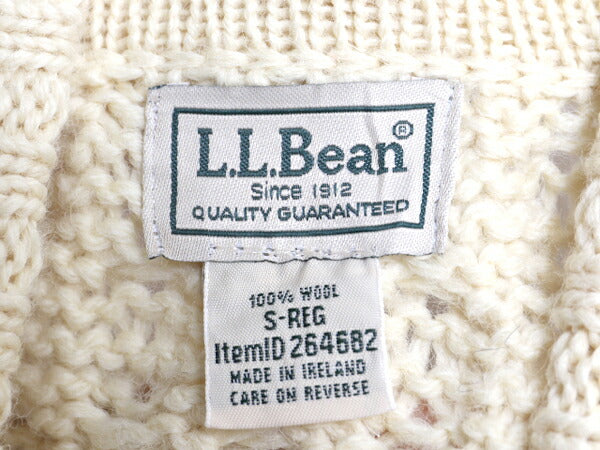 アイルランド製 エルエルビーン フィッシャーマン ウール ニット セーター メンズ S / 古着 LLビーン アラン ハイネック LLBEAN ケーブル
