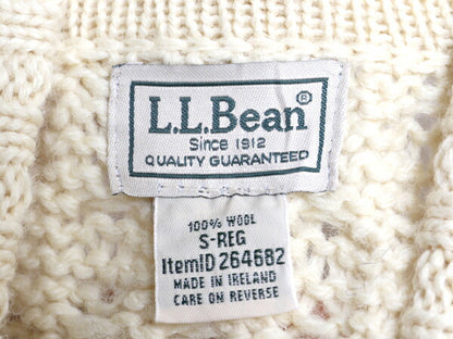 アイルランド製 エルエルビーン フィッシャーマン ウール ニット セーター メンズ S / 古着 LLビーン アラン ハイネック LLBEAN ケーブル