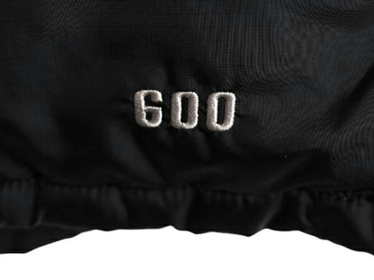 ノースフェイス ナイロン ダウン ベスト キッズ XL レディース M 程/ ブラック フルジップ アウトドア 600フィル ハイネック パッカプル 黒
