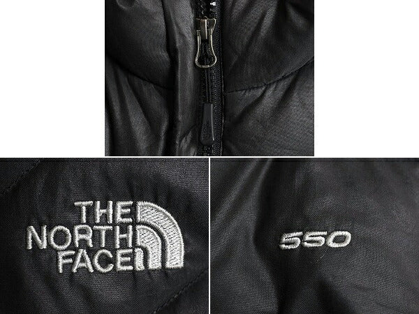 US企画 ノースフェイス ナイロン ダウン ジャケット レディース S 古着 The North Face ジャンパー 550 フィル ハイネック キルティング 黒