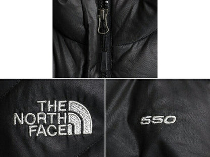 US企画 ノースフェイス ナイロン ダウン ジャケット レディース S 古着 The North Face ジャンパー 550 フィル ハイネック キルティング 黒