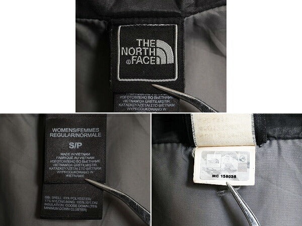 US企画 ノースフェイス ナイロン ダウン ジャケット レディース S 古着 The North Face ジャンパー 550 フィル ハイネック キルティング 黒