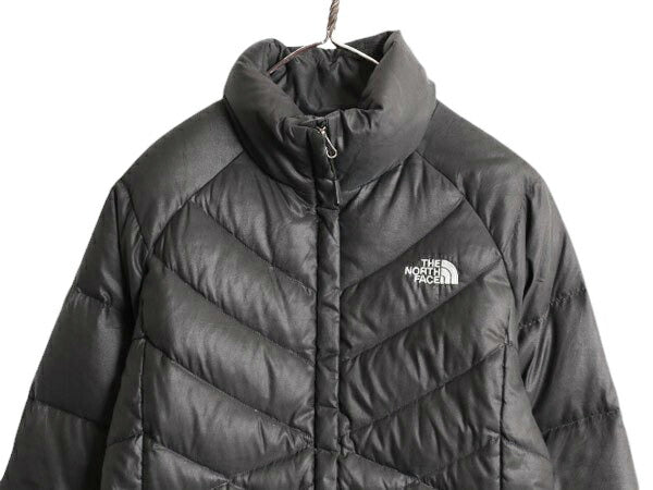 US企画 ノースフェイス ナイロン ダウン ジャケット レディース S 古着 The North Face ジャンパー 550 フィル ハイネック キルティング 黒