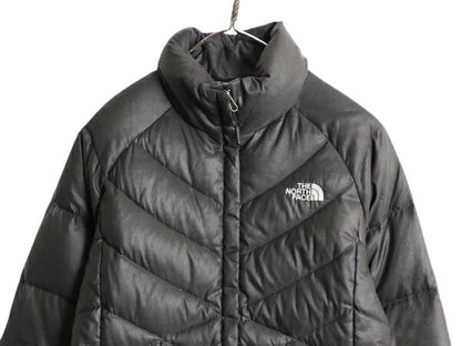 US企画 ノースフェイス ナイロン ダウン ジャケット レディース S 古着 The North Face ジャンパー 550 フィル ハイネック キルティング 黒