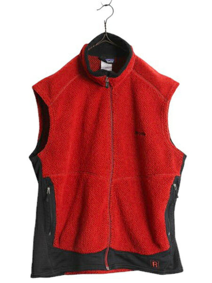 00s 04年製 パタゴニア R2 フリース ベスト メンズ XL オールド PATAGONIA アウトドア フルジップ 重ね着 ハイネック ボア パイル ツートン