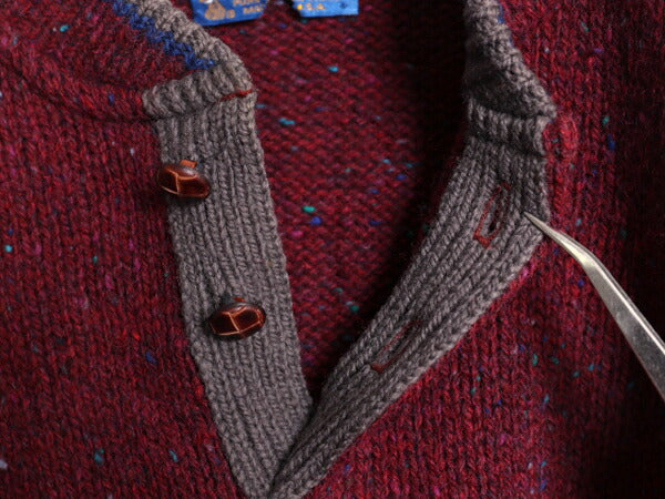 70s USA製 ペンドルトン ヘンリーネック デザイン ニット セーター メンズ L / 古着 ヴィンテージ PENDLETON ウール ボーダー モックネック