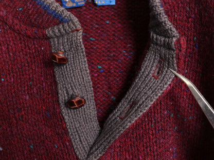 70s USA製 ペンドルトン ヘンリーネック デザイン ニット セーター メンズ L / 古着 ヴィンテージ PENDLETON ウール ボーダー モックネック