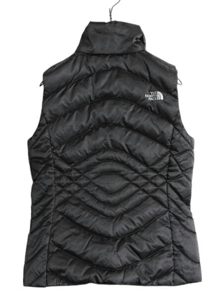 US企画 ノースフェイス ナイロン ダウン ベスト レディース XS / The North Face フルジップ キルティング 550フィル アウトドア 重ね着 黒