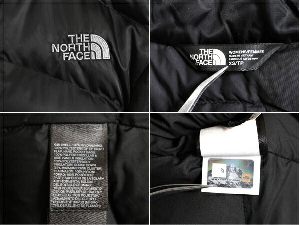 US企画 ノースフェイス ナイロン ダウン ベスト レディース XS / The North Face フルジップ キルティング 550フィル アウトドア 重ね着 黒