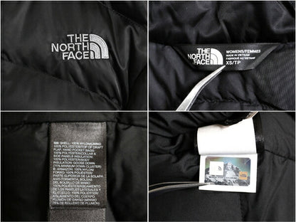 US企画 ノースフェイス ナイロン ダウン ベスト レディース XS / The North Face フルジップ キルティング 550フィル アウトドア 重ね着 黒
