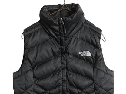 US企画 ノースフェイス ナイロン ダウン ベスト レディース XS / The North Face フルジップ キルティング 550フィル アウトドア 重ね着 黒