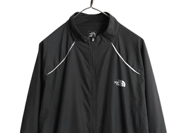 ノースフェイス フルジップ ナイロン ジャケット メンズ L / 古着 The North face FLIGHT SERIES アウトドア ブルゾン トレイル ブラック