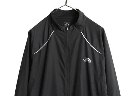 ノースフェイス フルジップ ナイロン ジャケット メンズ L / 古着 The North face FLIGHT SERIES アウトドア ブルゾン トレイル ブラック