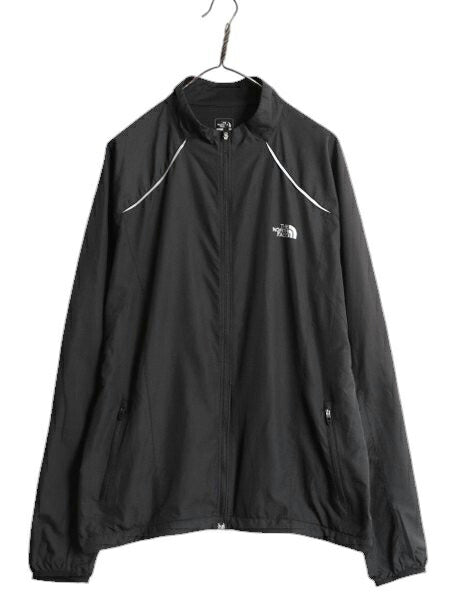 ノースフェイス フルジップ ナイロン ジャケット メンズ L / 古着 The North face FLIGHT SERIES アウトドア ブルゾン トレイル ブラック