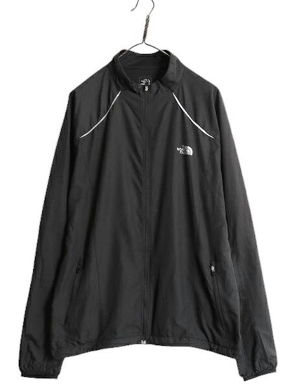 ノースフェイス フルジップ ナイロン ジャケット メンズ L / 古着 The North face FLIGHT SERIES アウトドア ブルゾン トレイル ブラック