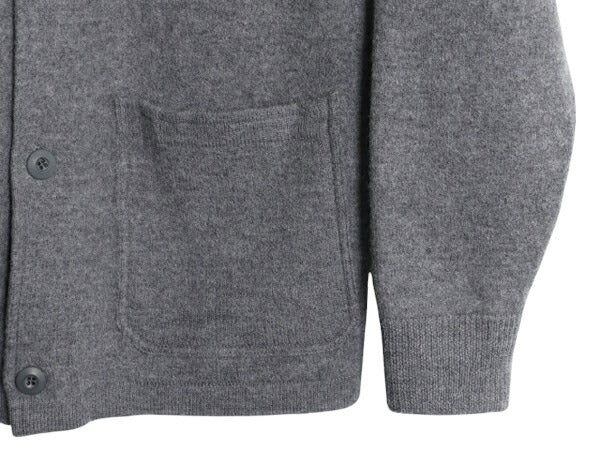 J CREW ショールカラー ニット カーディガン ジャケット メンズ M 古着 高級 100% メリノ ウール セーター WALLACE&BARNES 無地 灰 前開き