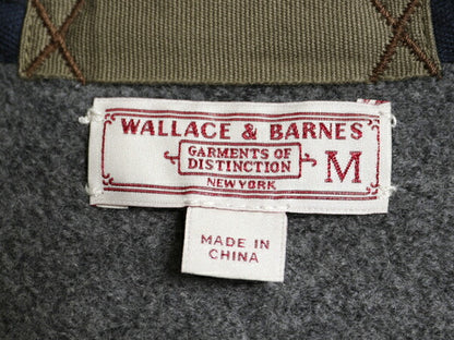 J CREW ショールカラー ニット カーディガン ジャケット メンズ M 古着 高級 100% メリノ ウール セーター WALLACE&BARNES 無地 灰 前開き