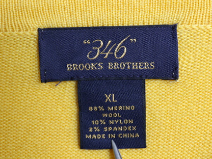 ブルックスブラザーズ Vネック ニット セーター メンズ XL / Brooks Brothers 346 メリノ ウール ストレッチ 無地 大きいサイズ イエロー