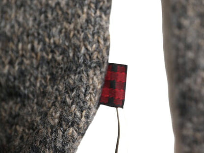90s ウールリッチ ニット セーター メンズ M 古着 オールド Woolrich 無地 ウール ミドルゲージ リンガー タイプ ツートン 濃灰 ナチュラル