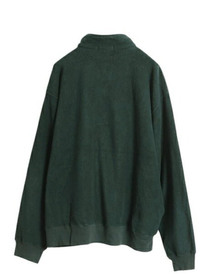 90s ポロ ラルフローレン フリース ジャケット メンズ  XL 古着 オールド プルオーバー ブルゾン ジャンパー ハーフジップ 大きいサイズ 緑