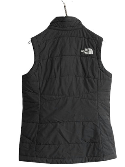ノースフェイス 中綿 ナイロン ベスト レディース S / The North Face アウトドア 重ね着 前開き キルティング ハイネック フルジップ 黒