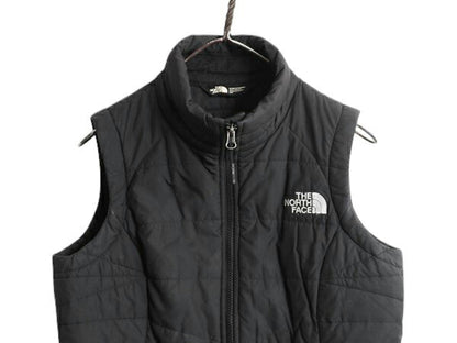 ノースフェイス 中綿 ナイロン ベスト レディース S / The North Face アウトドア 重ね着 前開き キルティング ハイネック フルジップ 黒