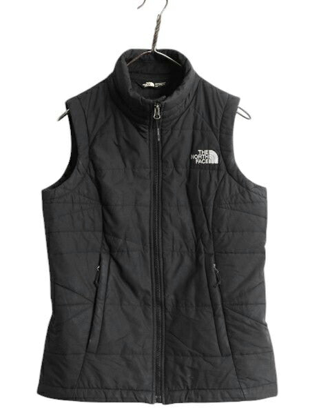 ノースフェイス 中綿 ナイロン ベスト レディース S / The North Face アウトドア 重ね着 前開き キルティング ハイネック フルジップ 黒