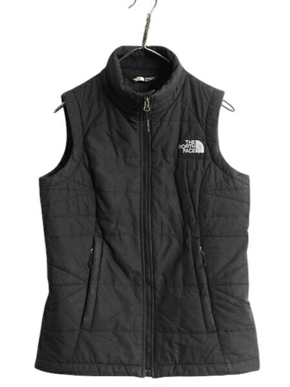 ノースフェイス 中綿 ナイロン ベスト レディース S / The North Face アウトドア 重ね着 前開き キルティング ハイネック フルジップ 黒